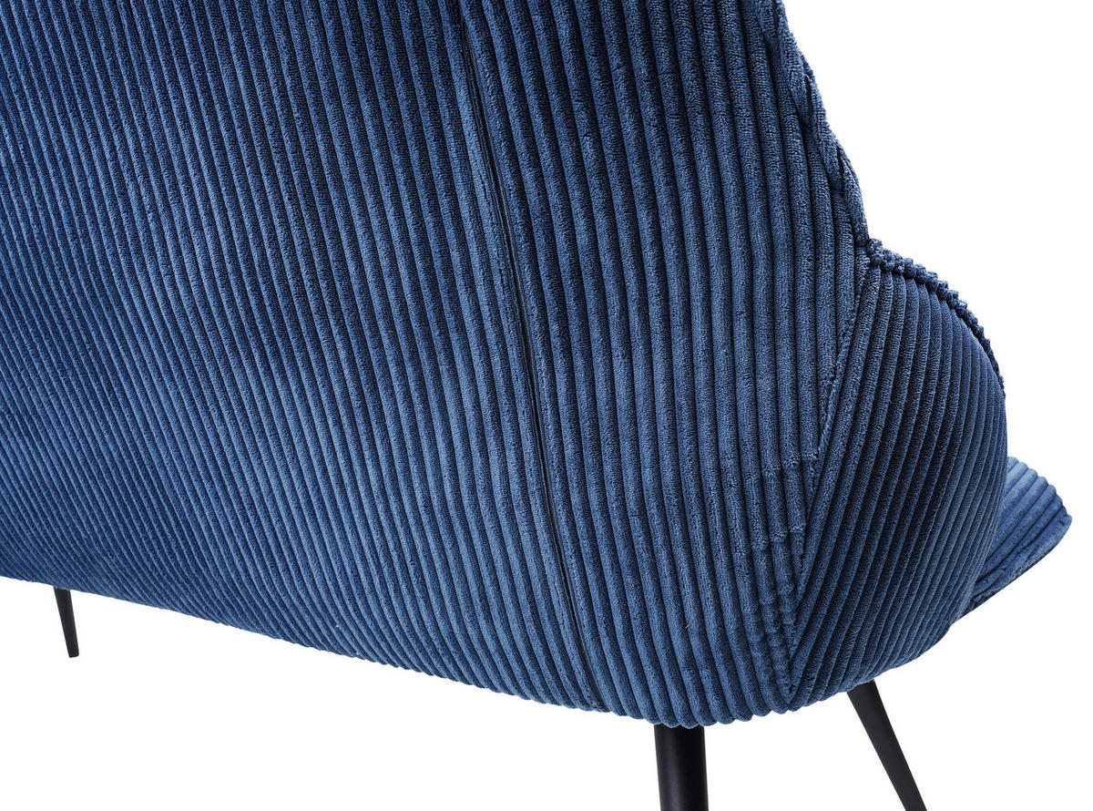 SITZBANK 163/67/85 cm Struktur Blau  - Blau/Beige, MODERN, Textil/Metall (163/67/85cm) - MID.YOU