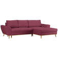 ECKSOFA in Webstoff Dunkelrot  - Eichefarben/Creme, Design, Holz/Textil (282/175cm) - Carryhome