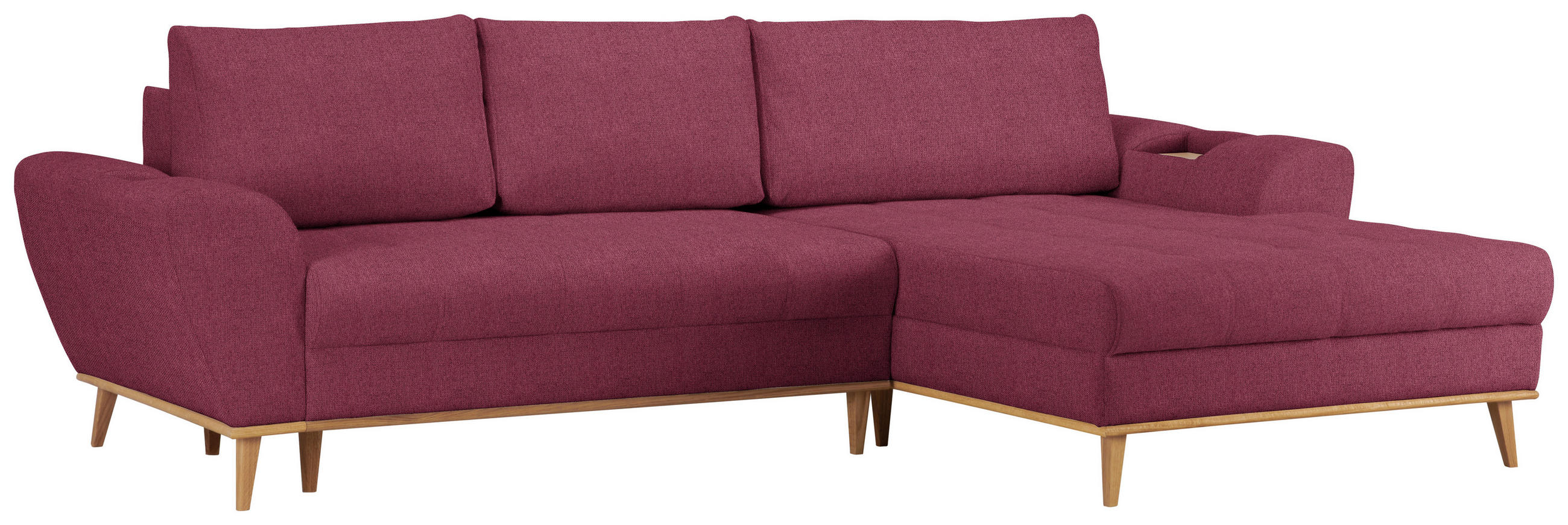 HÖRNSOFFA i vävt tyg mörkröd  - mörkröd/ekfärgad, Design, trä/textil (282/175cm) - Livetastic