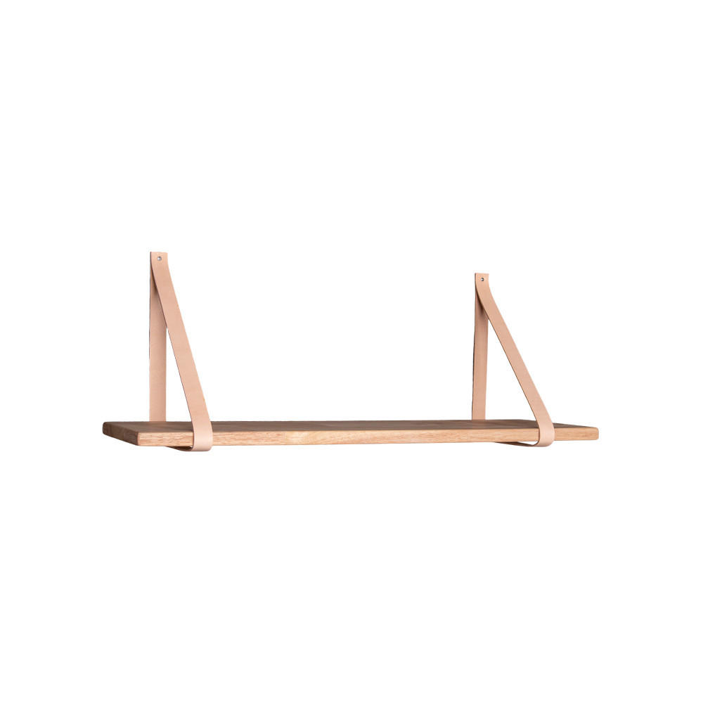 WANDREGAL  - Naturfarben, Basics, Leder/Holz (80/2/20cm) - MID.YOU