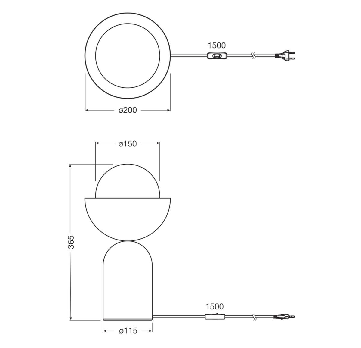 TISCHLEUCHTE 20/36,5 cm   - Blau/Rosa, Basics, Glas/Metall (20/36,5cm) - Osram