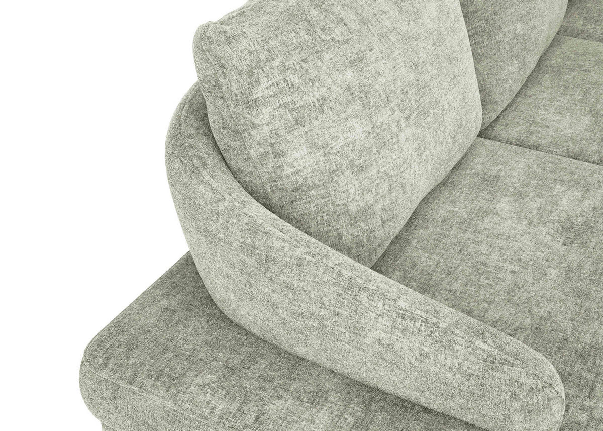 ECKSOFA in Webstoff Hellgrün  - Schwarz/Hellgrün, Konventionell, Textil/Metall (293/183cm) - Carryhome