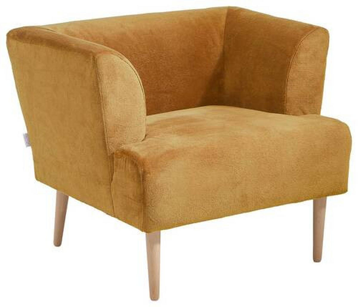SESSEL in Plüsch Orange  - Buchefarben/Orange, Design, Holz/Textil (85/71/80cm) - MID.YOU