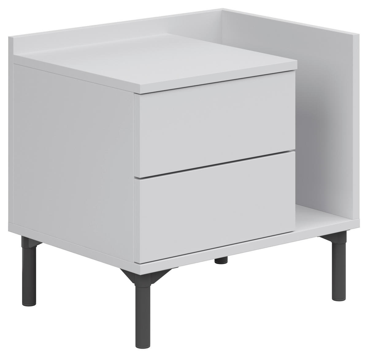 NACHTKÄSTCHEN 50/48/38 cm  in Hellgrau  - Hellgrau/Graphitfarben, Design, Holzwerkstoff/Kunststoff (50/48/38cm) - Lomoco
