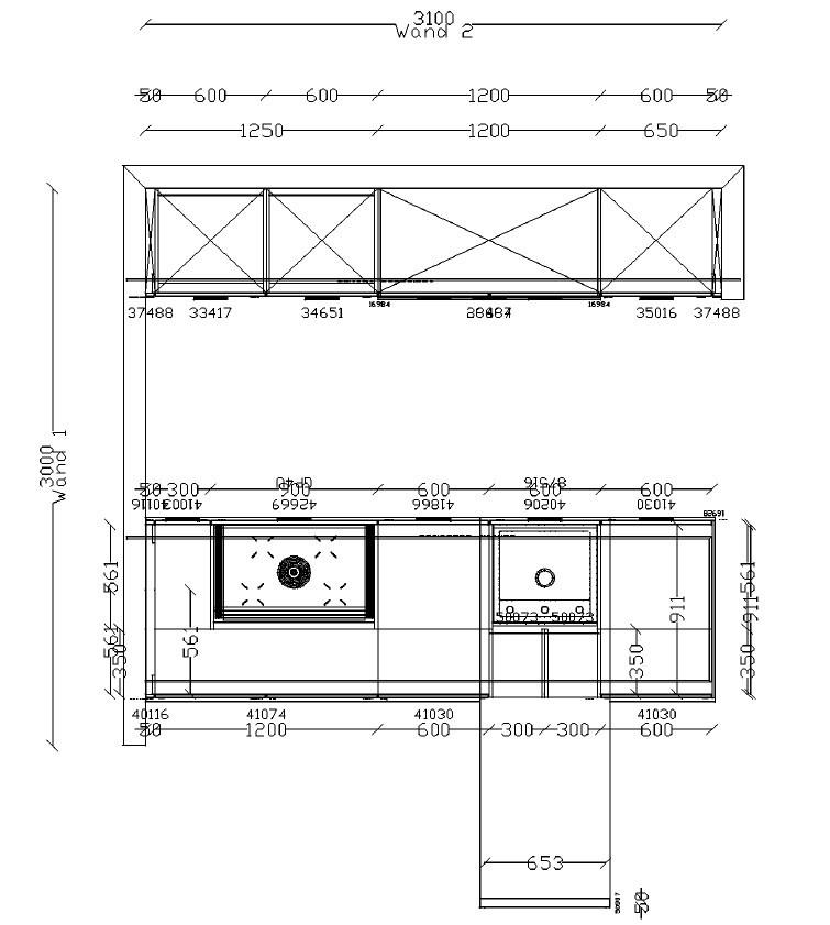 EINBAUKÜCHE  310 cm  - Edelstahlfarben/Eichefarben, Design, Holzwerkstoff/Metall (310cm) - Nobilia