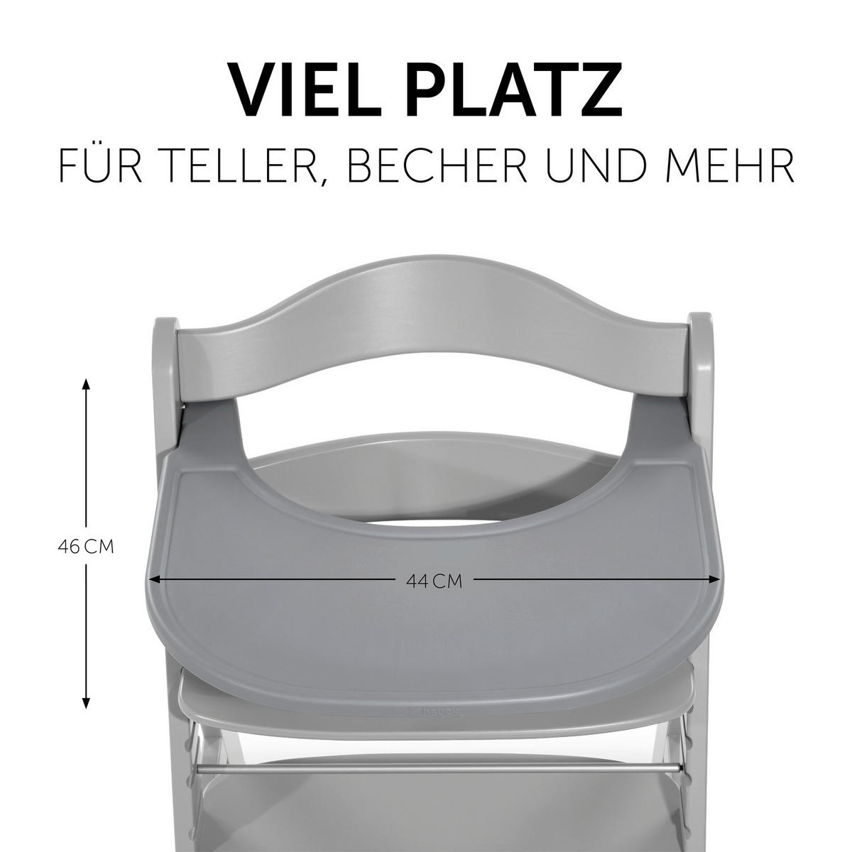 ESS- UND SPIELBRETT ALPHA CLICK TRAY  - Grau, Basics, Kunststoff (46/44/3,5cm) - Hauck