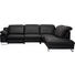 WOHNLANDSCHAFT in Leder Schwarz - Schwarz, Design, Leder/Metall (296/268cm) - Valdera WOHNLANDSCHAFT in Leder Schwarz - Schwarz, Design, Leder/Metall (296/268cm) - Valdera