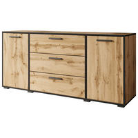 SIDEBOARD Bogota  in 150/68/40 cm  - Eiche Wotan/Schwarz, Basics, Holzwerkstoff/Kunststoff (150/68/40cm) - P & B