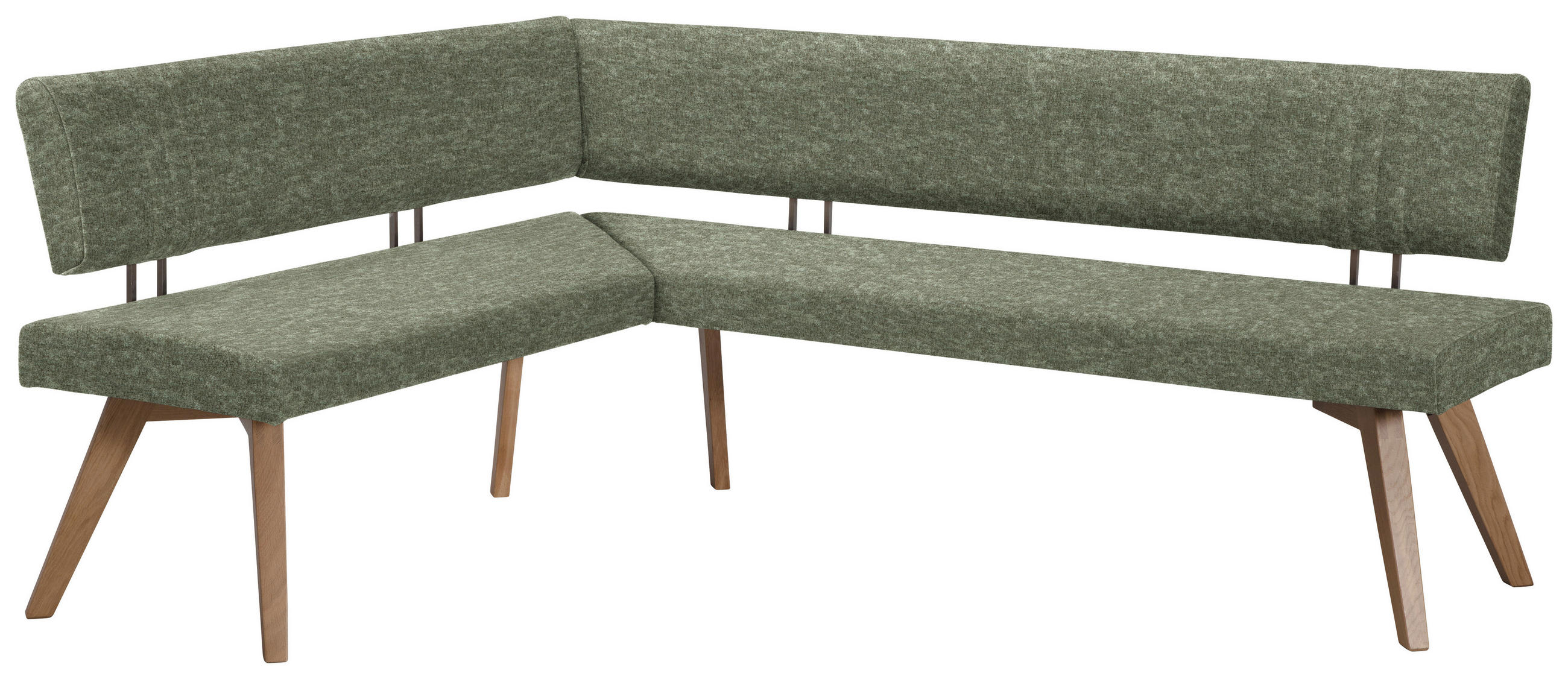 ECKBANK 160/170 cm  in Grün, Wildeiche  - Wildeiche/Eichefarben, Design, Holz/Textil (160/170cm) - Venda