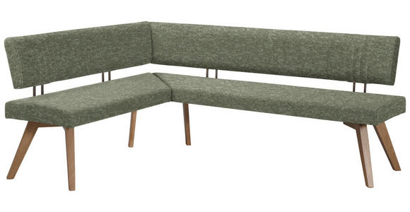 ECKBANK 160/190 cm  in Grün, Wildeiche  - Wildeiche/Eichefarben, Design, Holz/Textil (160/190cm) - Venda