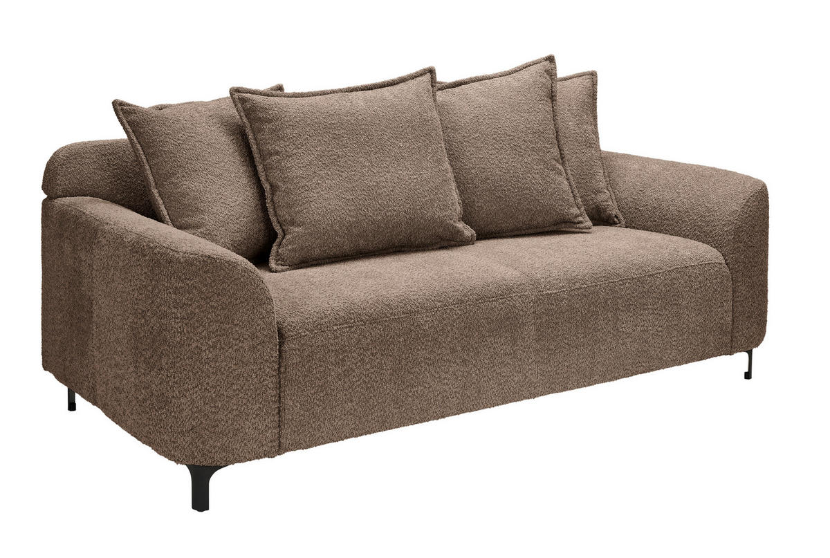 2,5-SITZER  in Chenille Taupe  - Taupe/Schwarz, KONVENTIONELL, Textil/Metall (200/84/99cm) - Carryhome