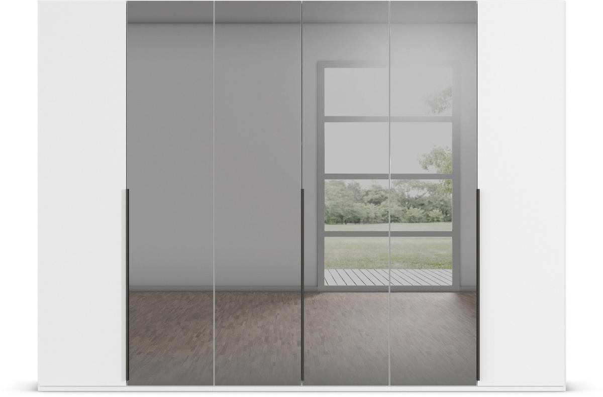 DREHTÜRENSCHRANK in Grau, Weiss  - Weiss/Graphitfarben, Trend, Glas/Holzwerkstoff (301/223/61cm) - Rauch Möbel