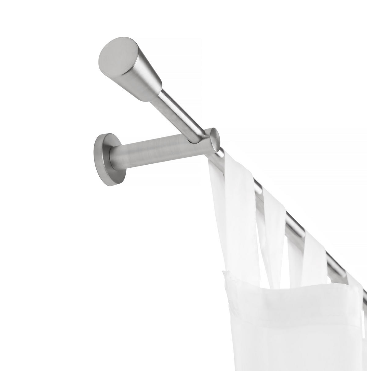VORHANGSTANGENSET 100-190 cm  - Edelstahlfarben, Design, Metall (100-190cm) - Homeware