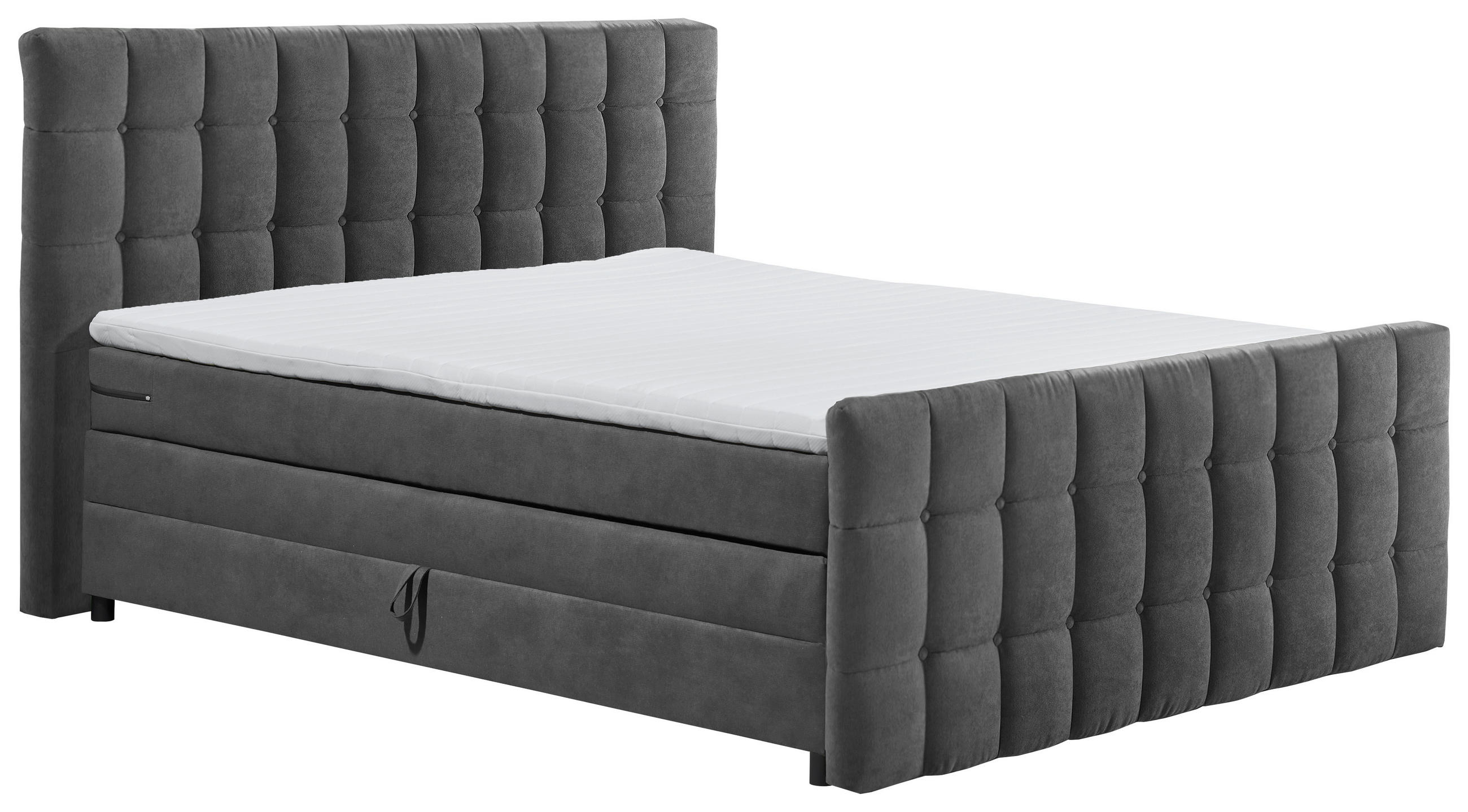 BOXSPRINGBETT 180/200 cm  in Anthrazit  - Anthrazit/Schwarz, MODERN, Holzwerkstoff/Kunststoff (180/200cm) - MID.YOU