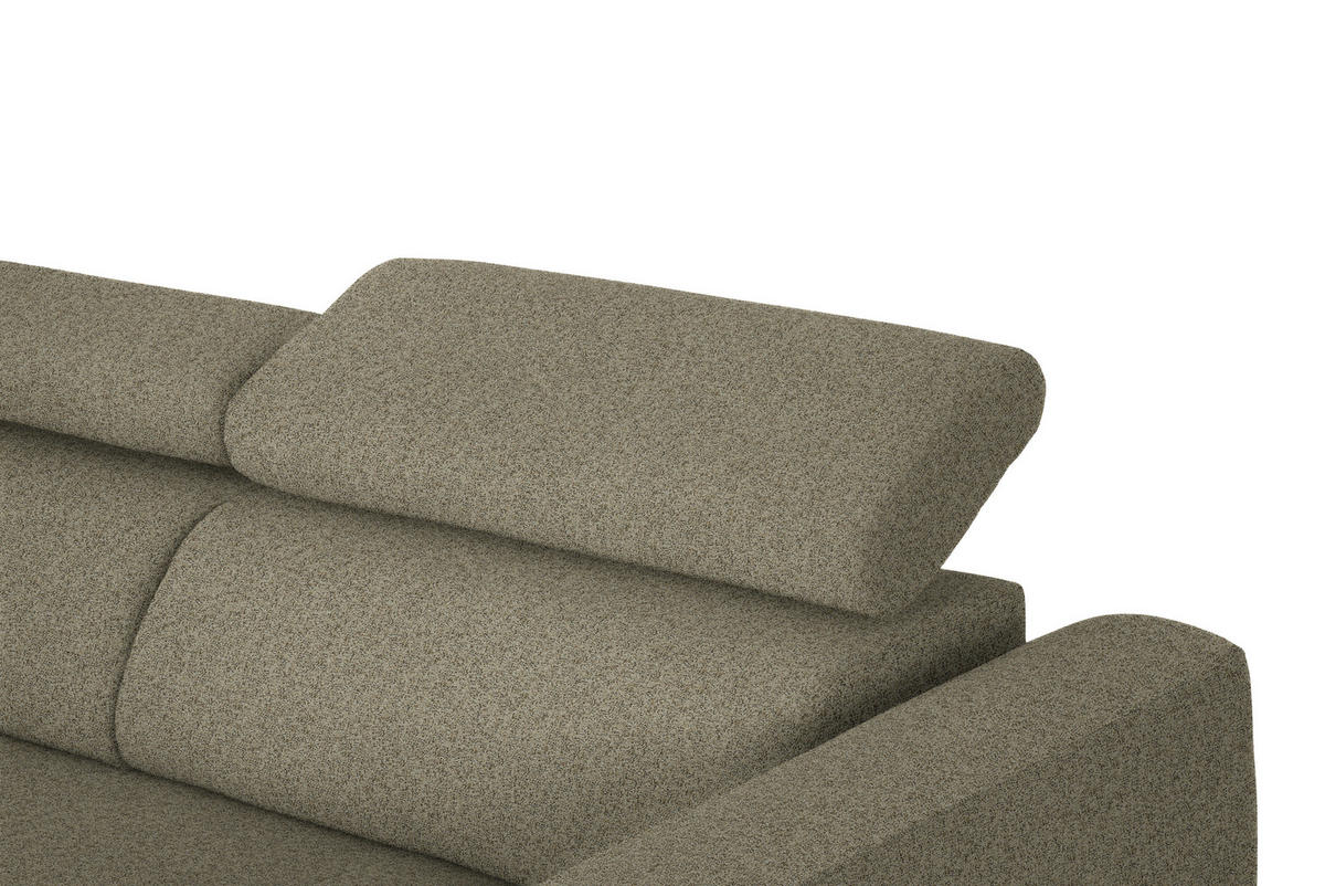 ECKSOFA in Struktur Hellbraun  205/280 cm  - Hellbraun/Schwarz, Design, Textil/Metall (205/280cm) - Xora