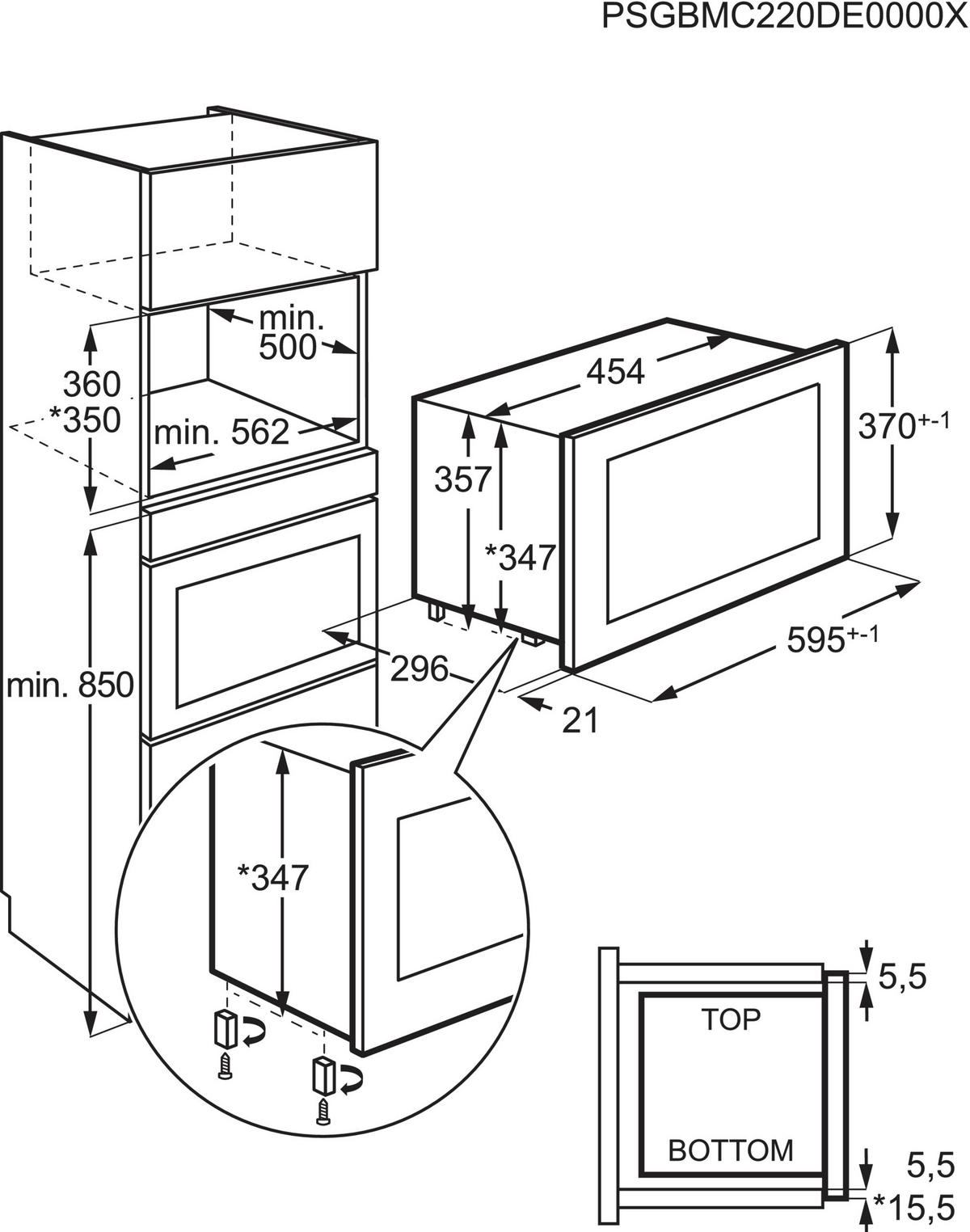 EINBAUMIKROWELLE KMFE172TEK  - Schwarz, Basics, Glas/Metall (59,4/38,2/31,8cm) - Electrolux