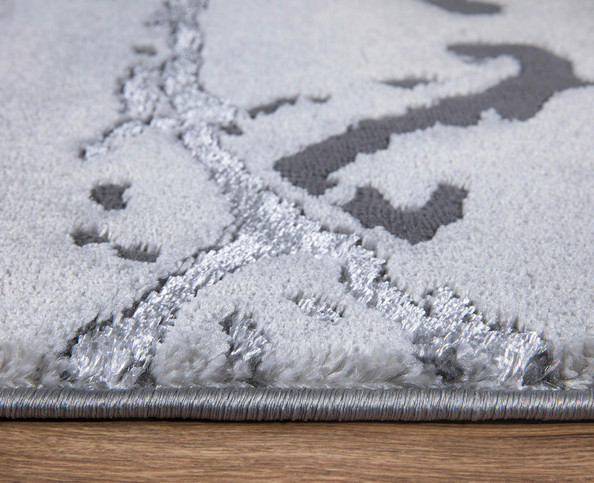 WEBTEPPICH 120/170 cm Saphira Silberfarben, Dunkelgrau  - Dunkelgrau/Silberfarben, Design, Textil (120/170cm) - Novel