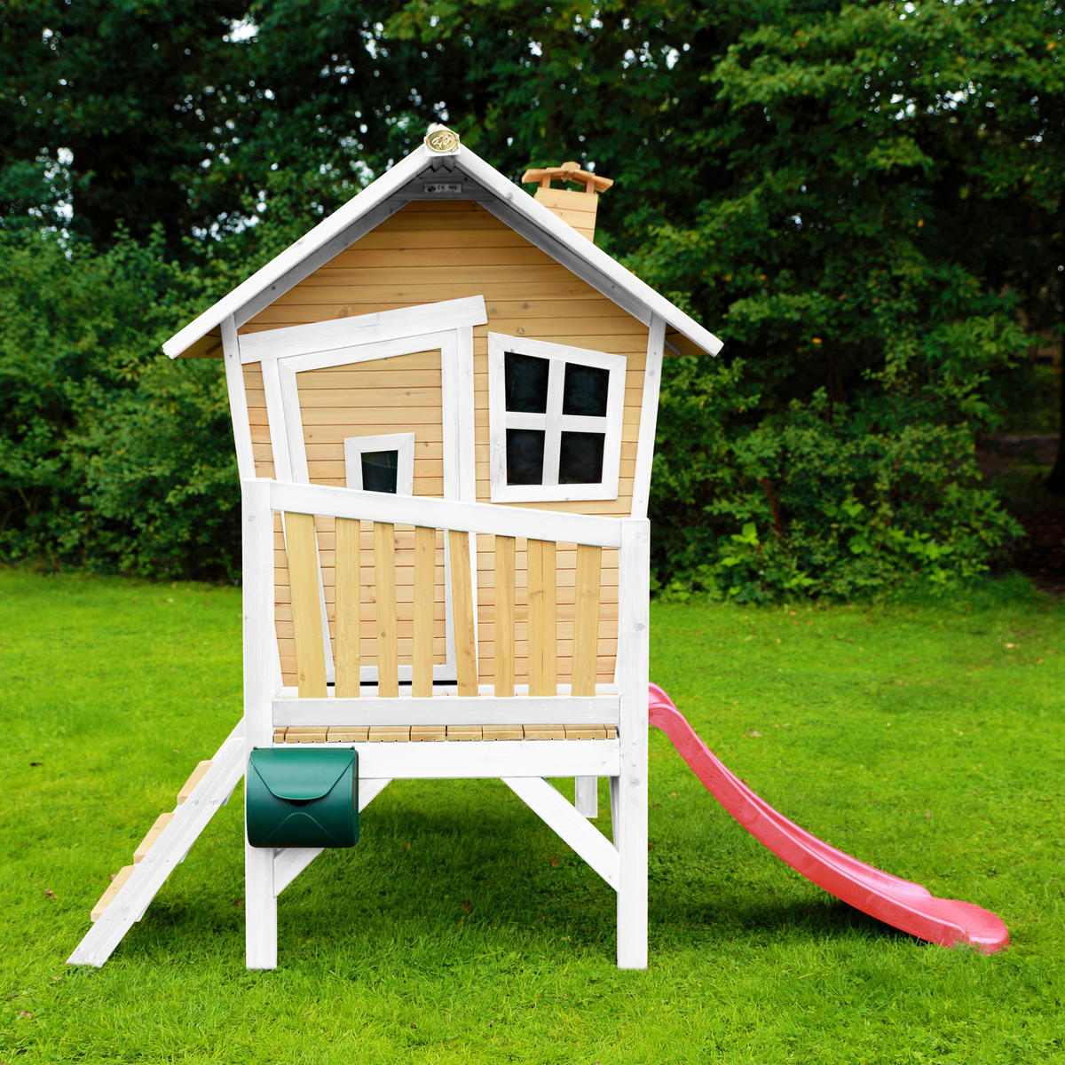 SPIELHAUS 264/203/177 cm  - Rot/Braun, KONVENTIONELL, Holz/Kunststoff (264/203/177cm) - Ambia Garden