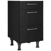 SCHUBKASTENUNTERSCHRANK 45/87/56 cm  in Schwarz  - Edelstahlfarben/Schwarz, MODERN, Holzwerkstoff/Metall (45/87/56cm) - Nobilia