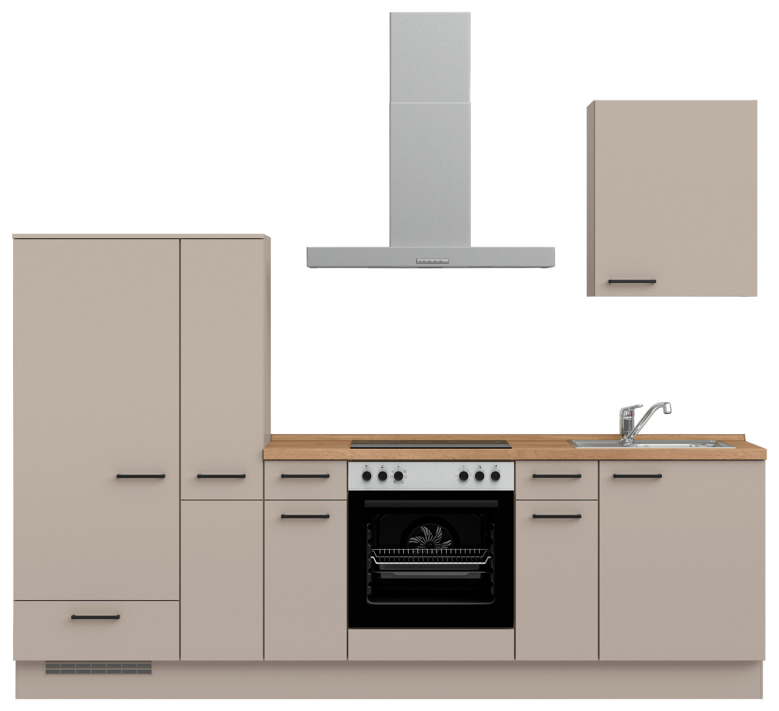 KÜCHENBLOCK Easytouch 270 cm  in Eichefarben, Sandfarben  - Sandfarben/Eichefarben, MODERN, Holzwerkstoff/Metall (270cm) - Nobilia
