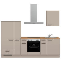 KÜCHENBLOCK Easytouch 270 cm  in Eichefarben, Sandfarben  - Sandfarben/Eichefarben, MODERN, Holzwerkstoff/Metall (270cm) - Nobilia