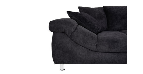 ECKSOFA Schwarz Webstoff  - Chromfarben/Schwarz, Design, Textil/Metall (337/228cm) - Carryhome