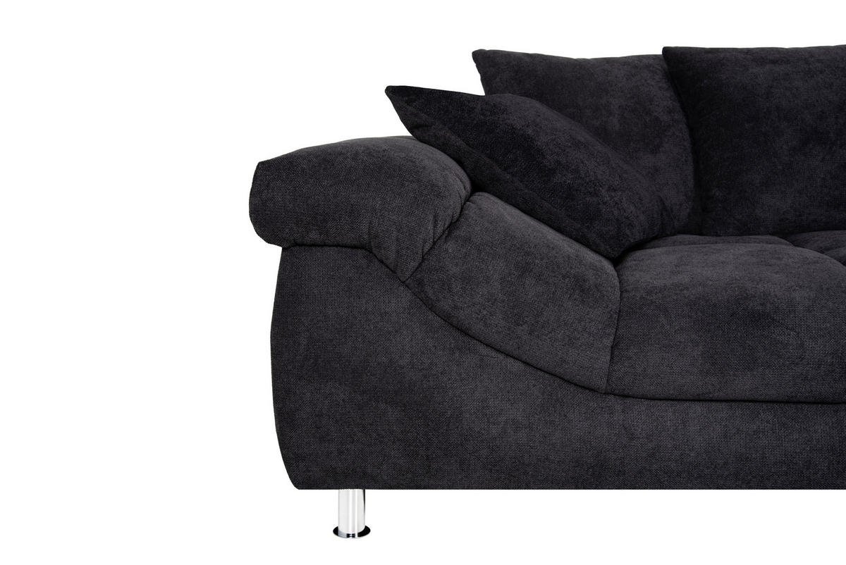 CloseUp von Carryhome ECKSOFA Schwarz Webstoff.