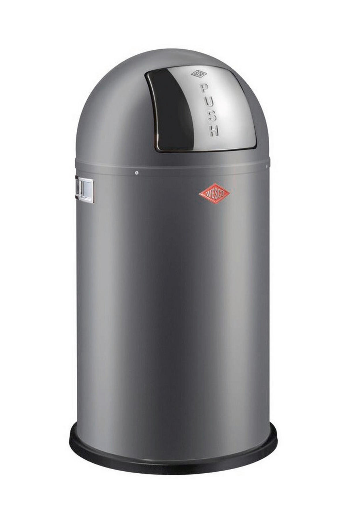 ABFALLSAMMLER PUSHBOY 50 L  - Edelstahlfarben/Graphitfarben, KONVENTIONELL, Kunststoff/Metall (40/75,5cm) - Wesco