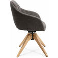 ARMLEHNSTUHL  in Velours  - Taupe/Eichefarben, Design, Holz/Textil (58/82,5-85,2/60cm) - Johann Jakob