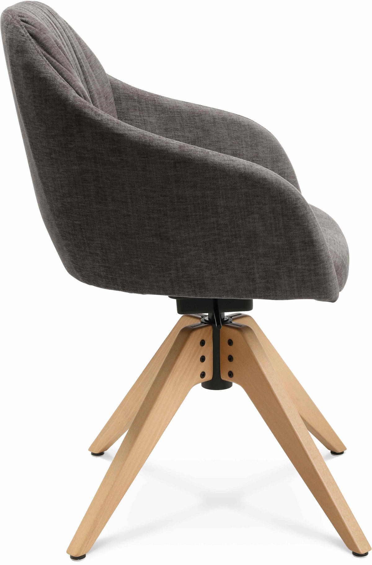 ARMLEHNSTUHL  in Velours  - Taupe/Eichefarben, Design, Holz/Textil (58/82,5-85,2/60cm) - Johann Jakob