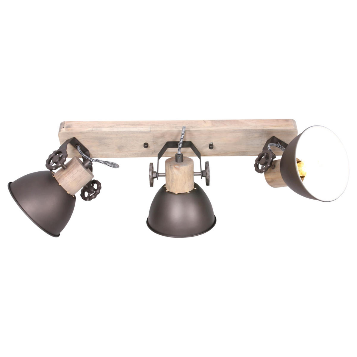 DECKENSPOTS - Anthrazit/Kupferfarben, Trend, Holz/Metall (59/19/23cm)