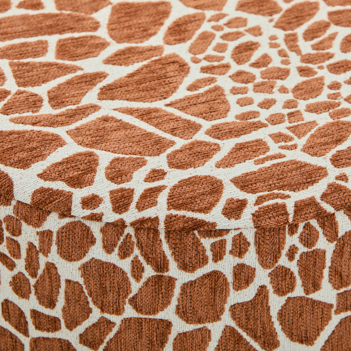 HOCKER Jacquard Esche Braun, Beige  - Eichefarben/Beige, LIFESTYLE, Holz/Textil (40/40/40cm) - Xora