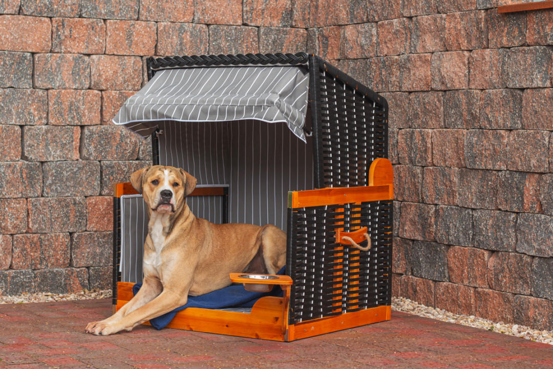 HUNDEBETT - Schwarz/Grau, Basics, Holz/Kunststoff (75/95/6cm) - Gardenson