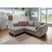 ECKSOFA in Cord Graubraun  - Koralle/Graubraun, Design, Holz/Textil (190/250cm) - MID.YOU