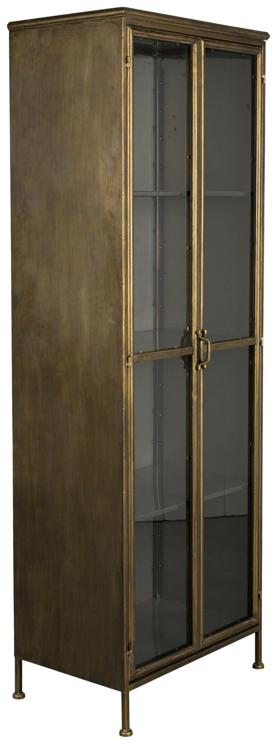 VITRINĂ  in alămiu  - alămiu, Design, sticlă/metal (63,5/184/41,5cm) - Dutchbone