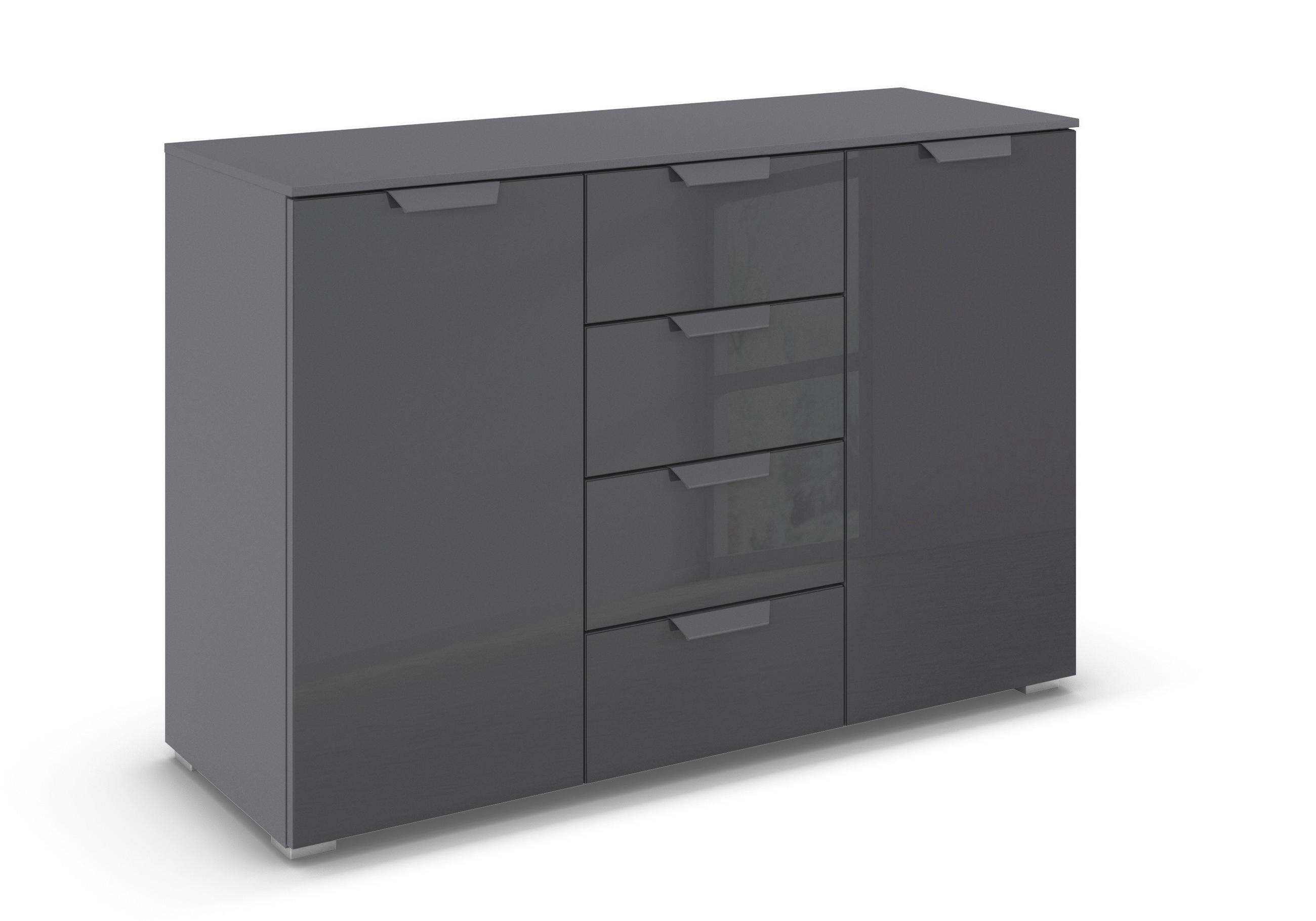 SIDEBOARD  in 120/81/42 cm  - Dunkelgrau, Design, Glas/Holzwerkstoff (120/81/42cm) - Carryhome