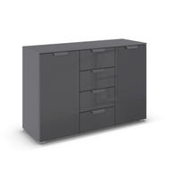 SIDEBOARD  in 120/81/42 cm  - Dunkelgrau, Design, Glas/Holzwerkstoff (120/81/42cm) - Carryhome