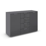 SIDEBOARD  in 120/81/42 cm  - Dunkelgrau, Design, Glas/Holzwerkstoff (120/81/42cm) - Xora