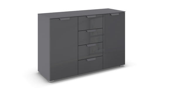 SIDEBOARD  in 120/81/42 cm  - Dunkelgrau, Design, Glas/Holzwerkstoff (120/81/42cm) - Xora