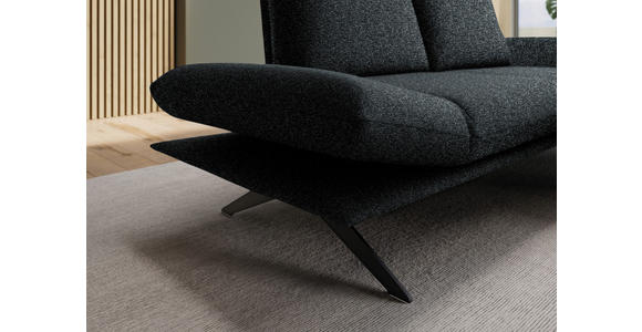 ECKSOFA  in Flachgewebe Anthrazit  234/155 cm  - Anthrazit/Schwarz, Design, Textil/Metall (234/155cm) - Dieter Knoll