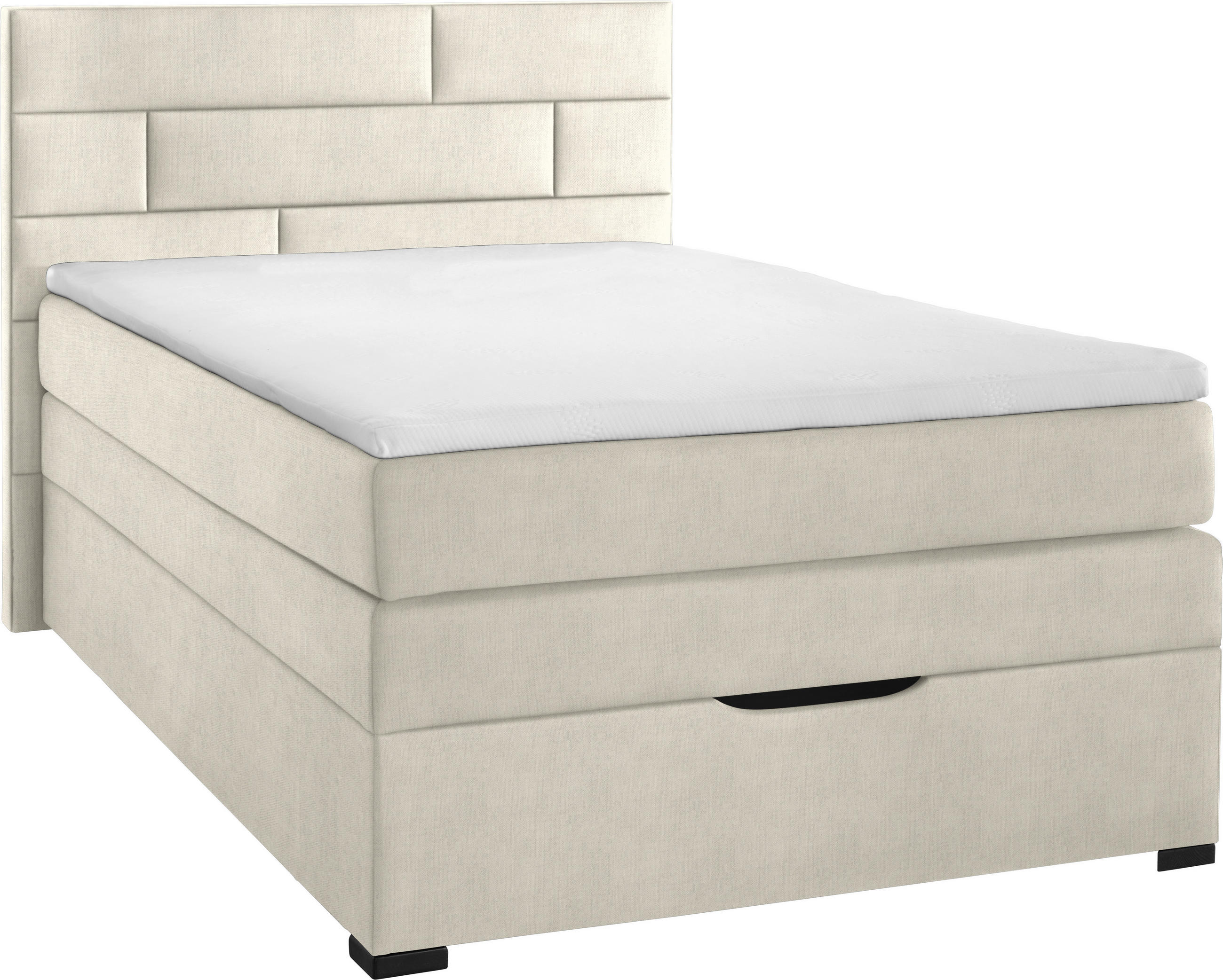BOXSPRINGBETT 140/200 cm  in Creme  - Wengefarben/Creme, KONVENTIONELL, Textil (140/200cm) - Carryhome