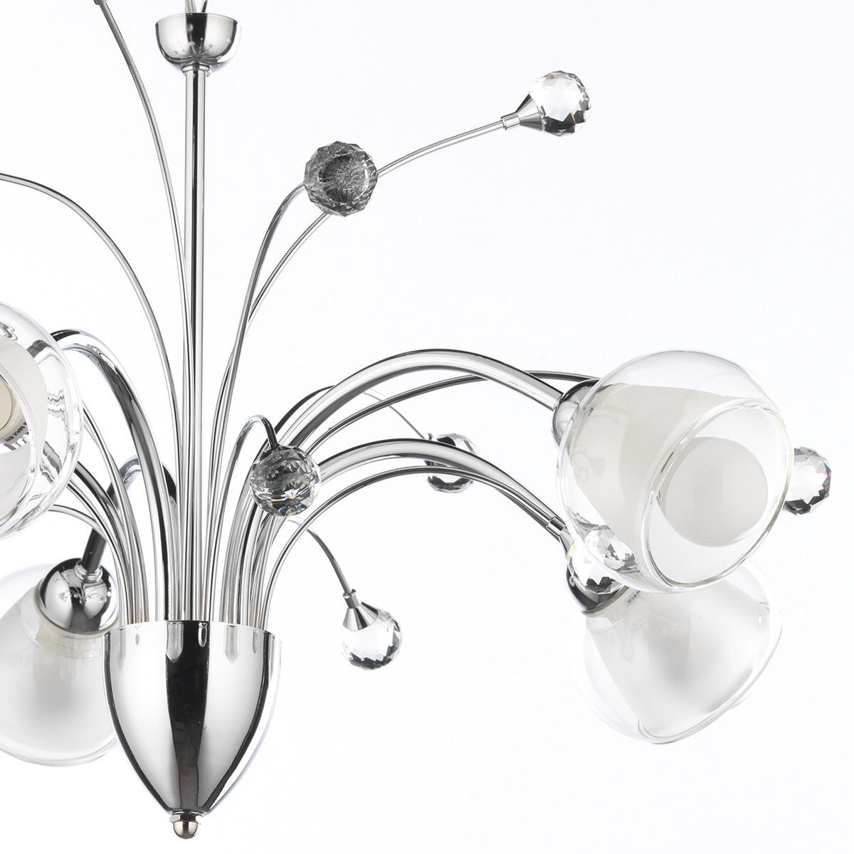 KRONLEUCHTER 60/110 cm   - Chromfarben, KONVENTIONELL, Glas/Metall (60/110cm)