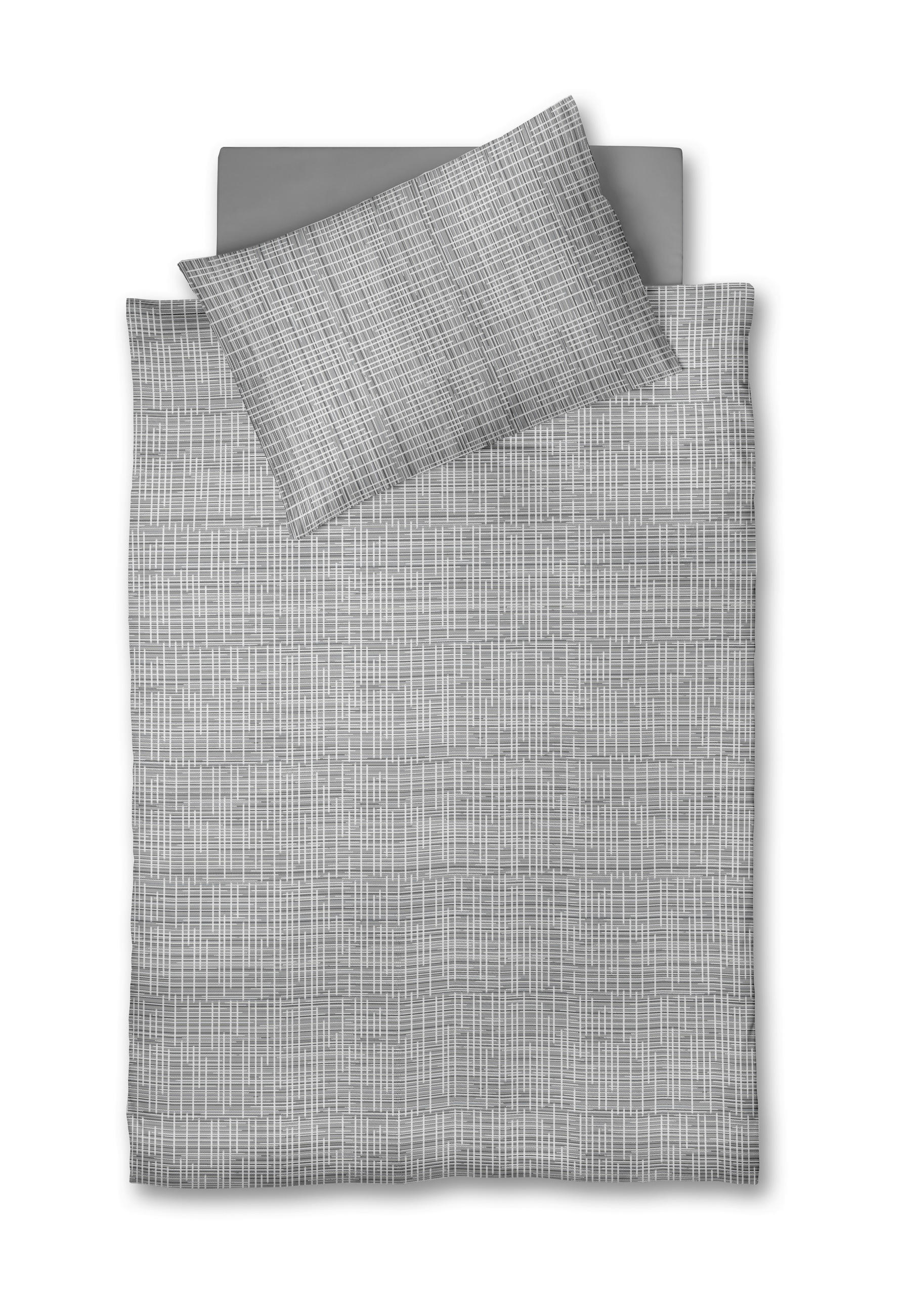 ÁGYNEMŰHUZAT-GARNITÚRA 220/200 cm  - kékesszürke/szürkéskék, Basics, textil (220/200cm) - Fleuresse