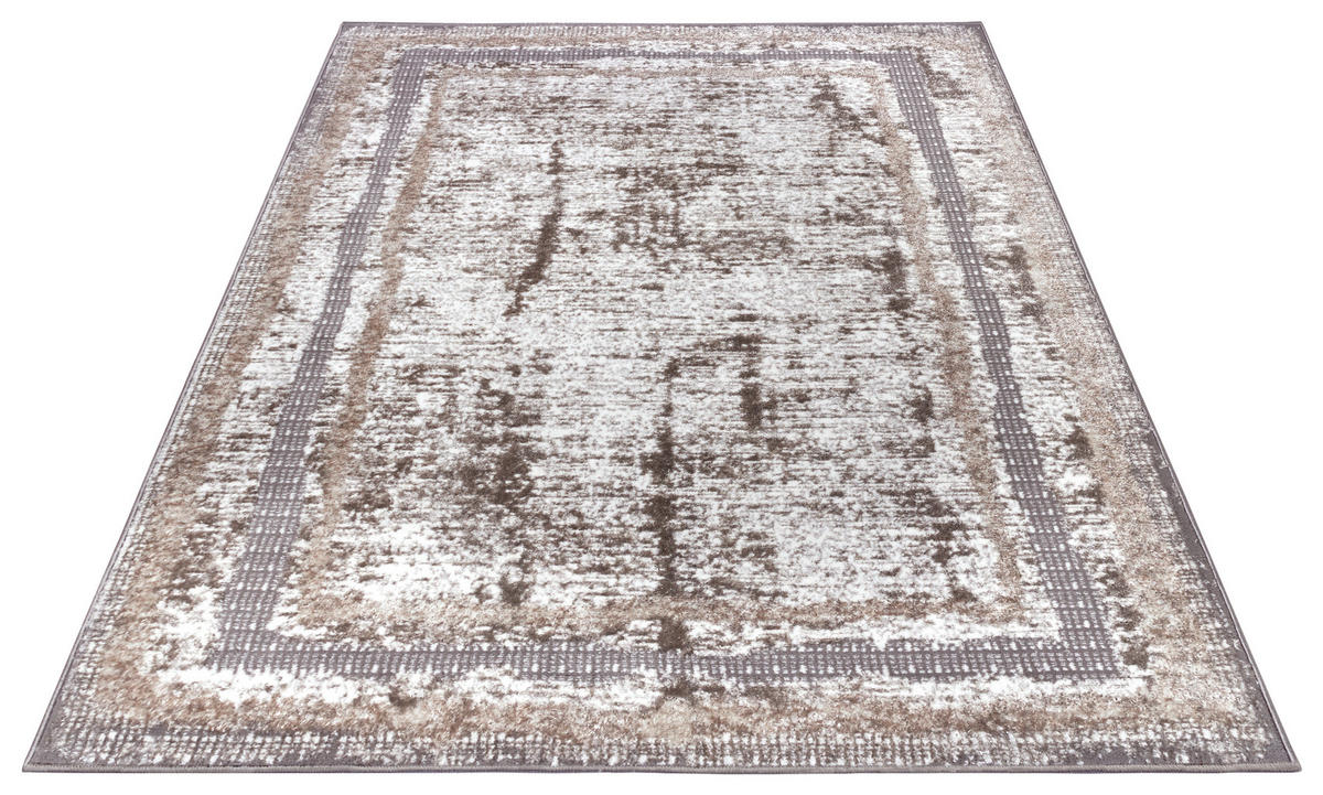 VINTAGE-TEPPICH 67/120 cm Shine Creme, Silberfarben, Greige  - Greige/Silberfarben, Design, Kunststoff (67/120cm)