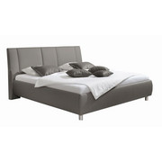 OBLAZINJENA POSTELJA 200 cm x 180 cm , tekstil siva - siva/krom, Design, tekstil/leseni material (180/200cm) - Xora