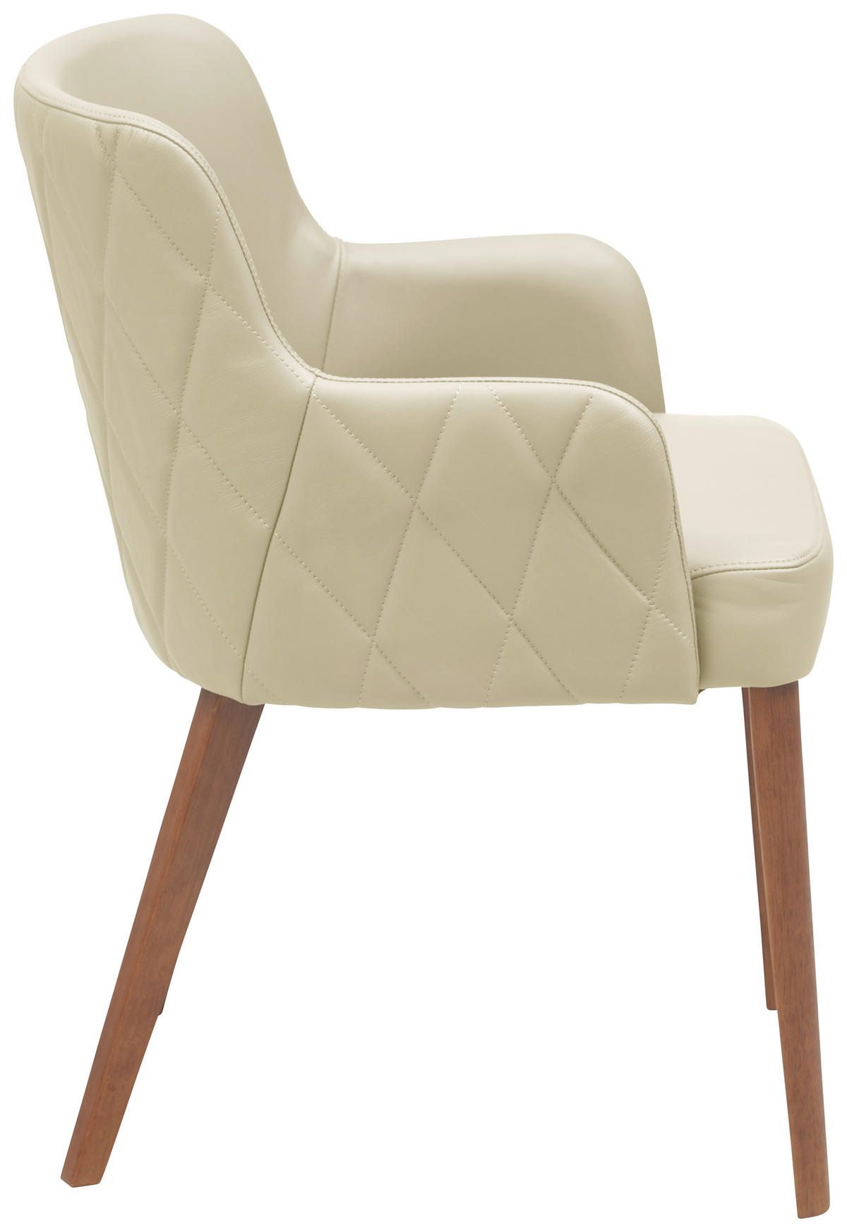 ARMLEHNSTUHL  in Echtleder pigmentiert  - Greige/Beige, KONVENTIONELL, Leder/Holz (57/81/60cm) - Livetastic