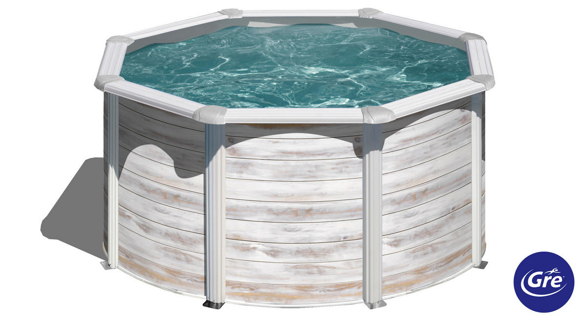 POOL-SET 2024 240/120 cm  - Weiß, KONVENTIONELL, Metall (240/120cm) - Gre