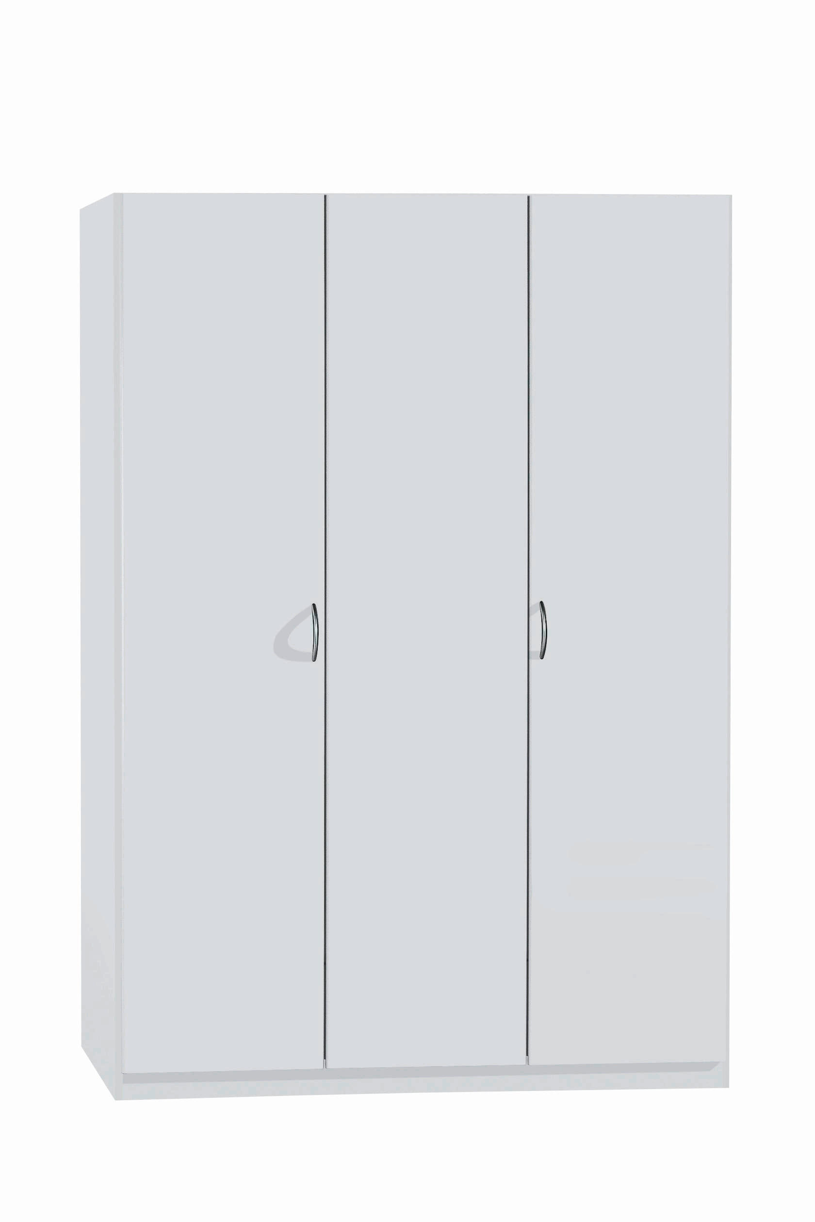 DREHTÜRENSCHRANK Weiss  - Weiss/Silberfarben, Basics, Holzwerkstoff/Kunststoff (136/197/54cm) - Boxxx