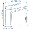 WASCHTISCHARMATUR 9/16,3/15,7 cm  - Schwarz, Basics, Metall (9/16,3/15,7cm) - Xora