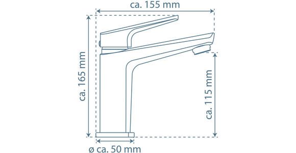 WASCHTISCHARMATUR 9/16,3/15,7 cm  - Schwarz, Basics, Metall (9/16,3/15,7cm) - Xora